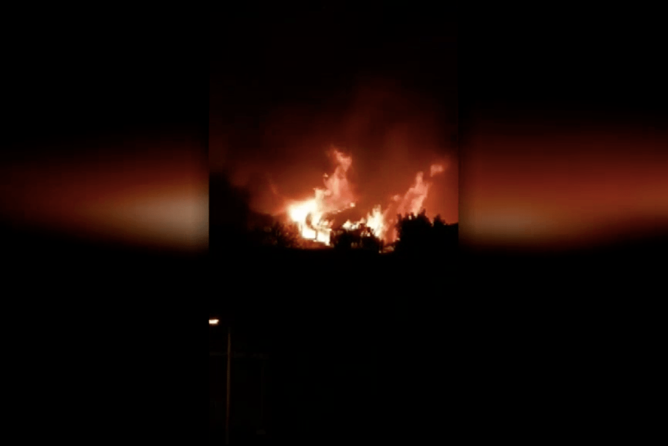 A nearby resident captured vision of the house fire at Kangaroo Point.