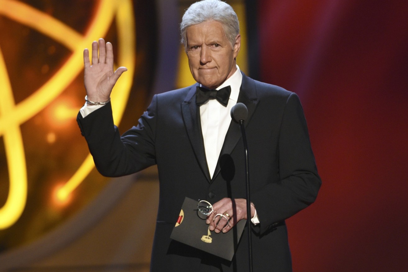 Alex Trebek in 2019 while presenting an award at the 46th annual Daytime Emmy Awards in Pasadena, California.