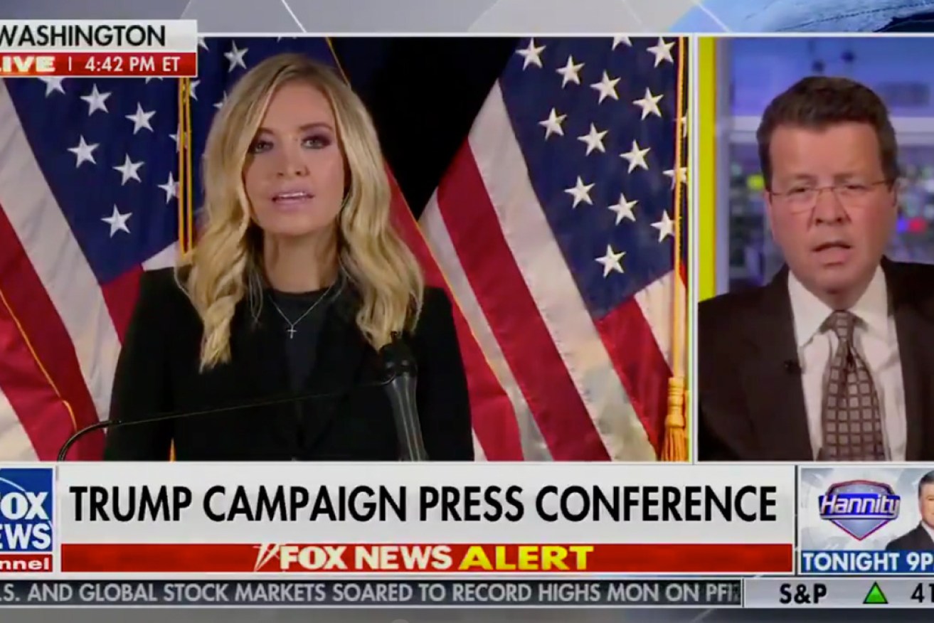 Fox News host Neil Cavuto just before the plug was pulled on Kayleigh McEnany.