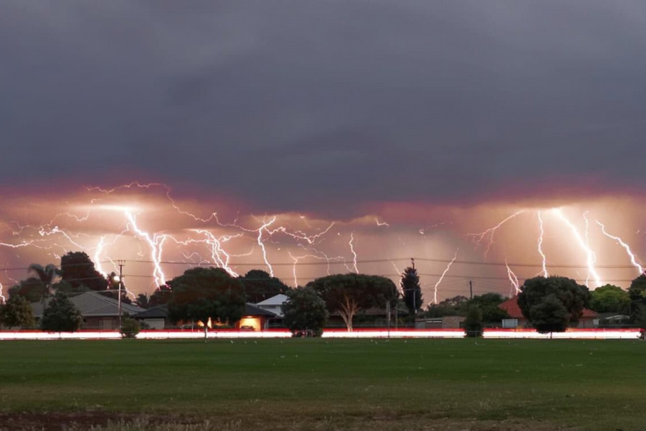 South Australia's wild weather continued in Adelaide on Tuesday night.