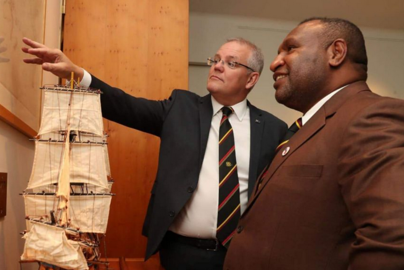 Scott Morrison hosted embattled PNG PM James Marape in 2019.