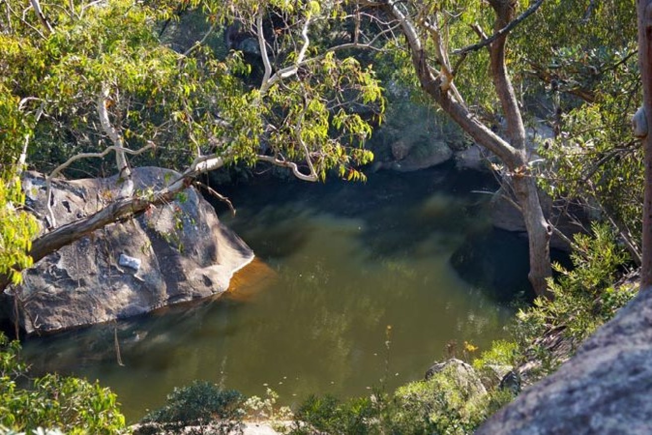 The waters of Jellybean Pool in the Blue Mountains National Park near Glenbrook. 