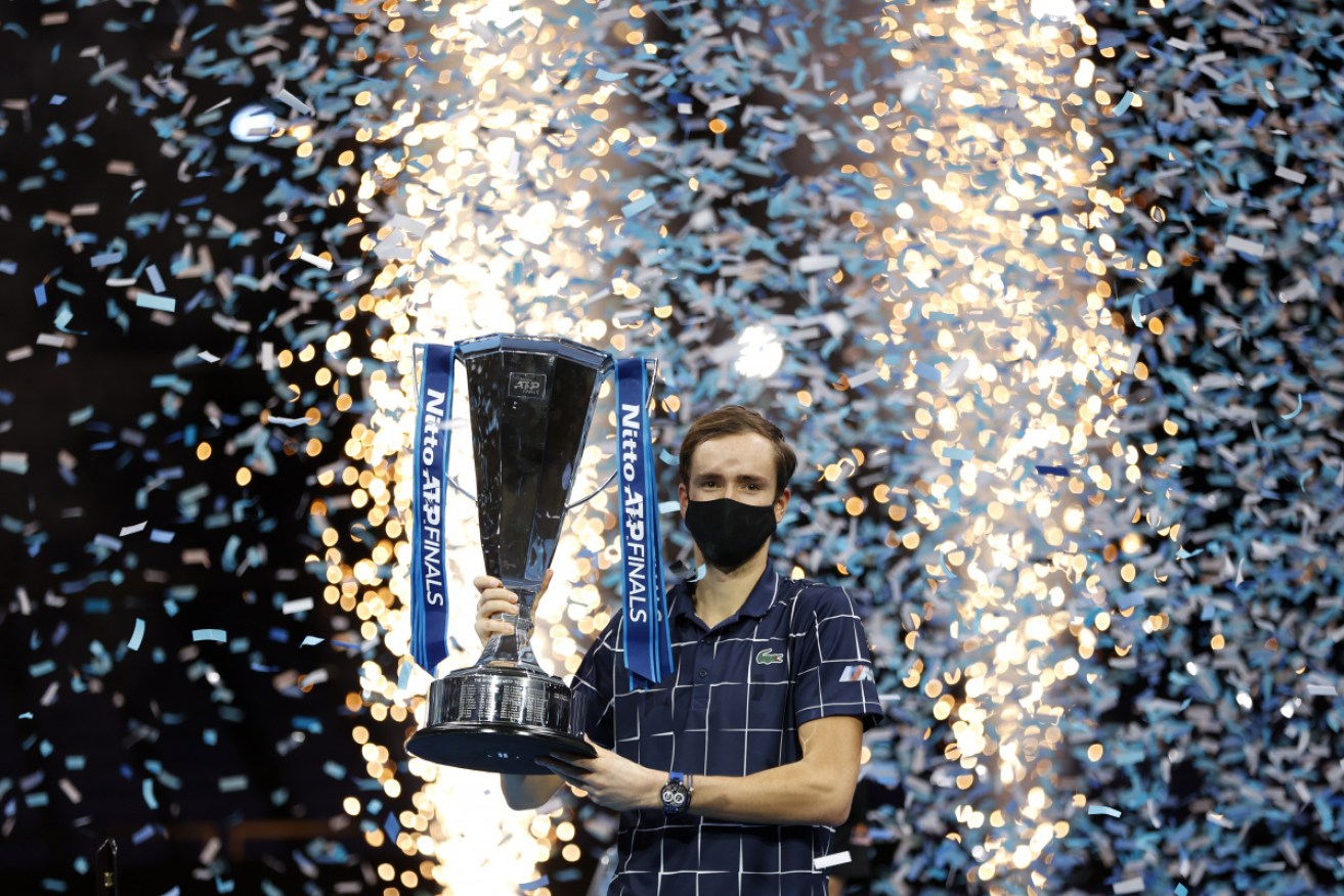 Russian Daniil Medvedev win his singles final match against Dominic Thiem at the Nitto ATP World Tour Finals in London.