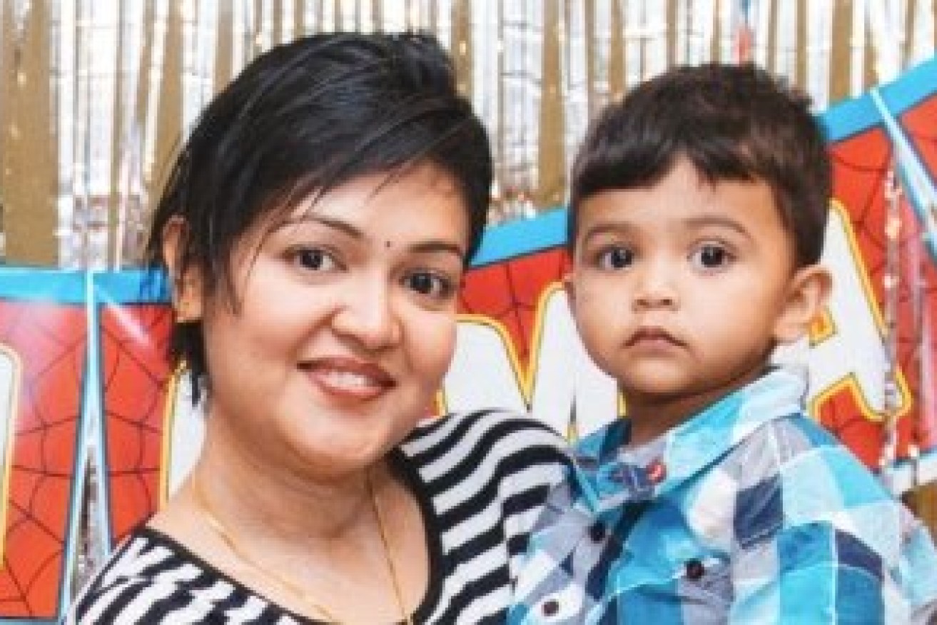 Dr Dharminy Thurairatnam with one of her two sons.
