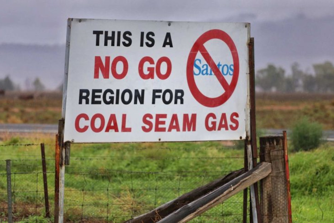 Anti-coal seam gas signs have decorated the north-west region for years, but the Santos project can begin in 2021.