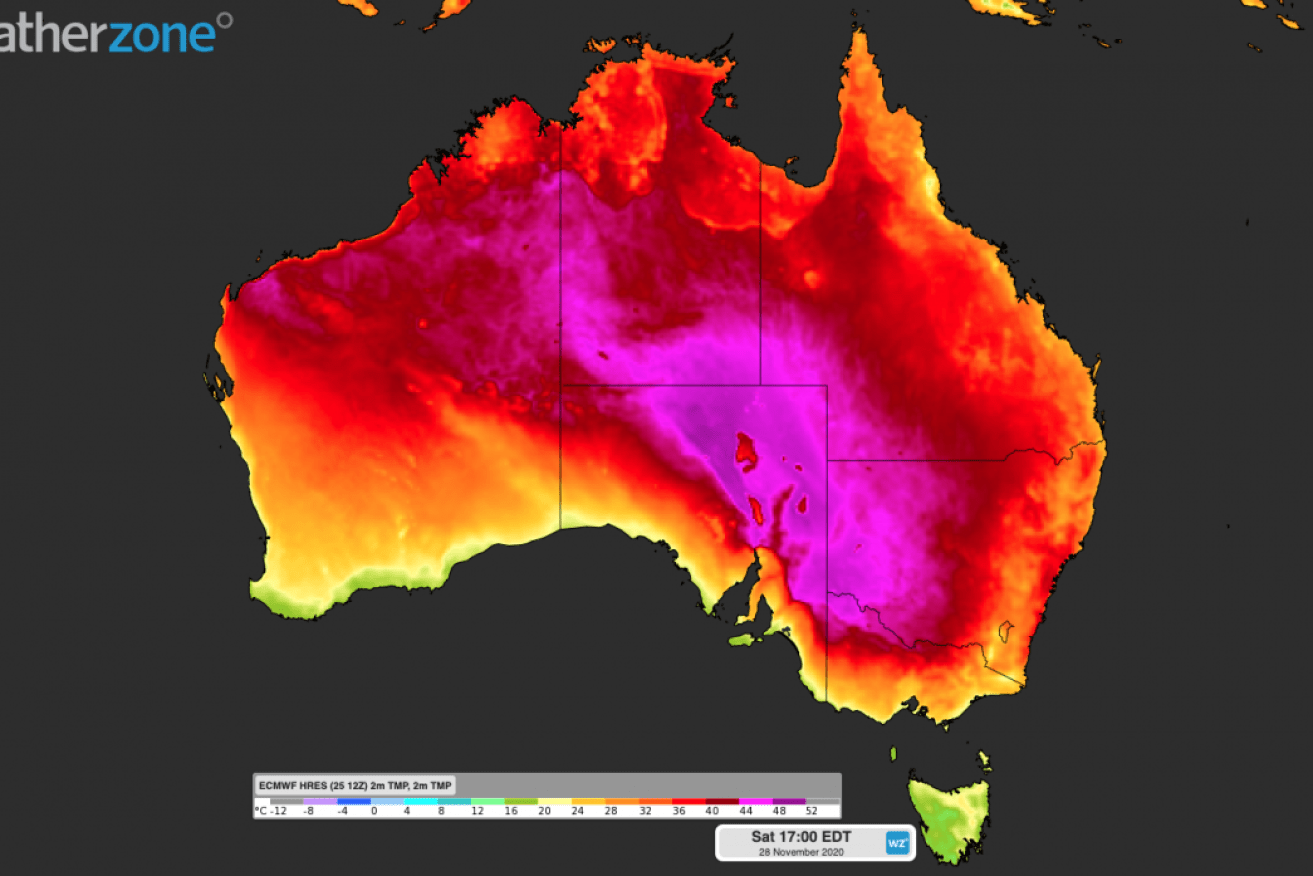 The scorching weather is expected to break November heat records across Australia.