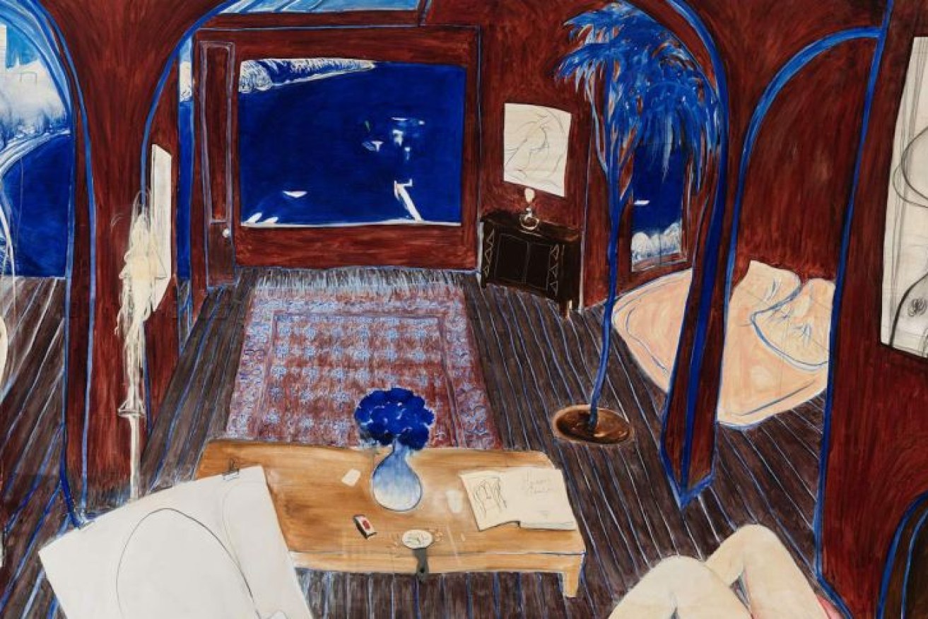 Whiteley painted <i>Henri's Armchair</i> in 1974 at his home studio in Sydney's Lavender Bay.