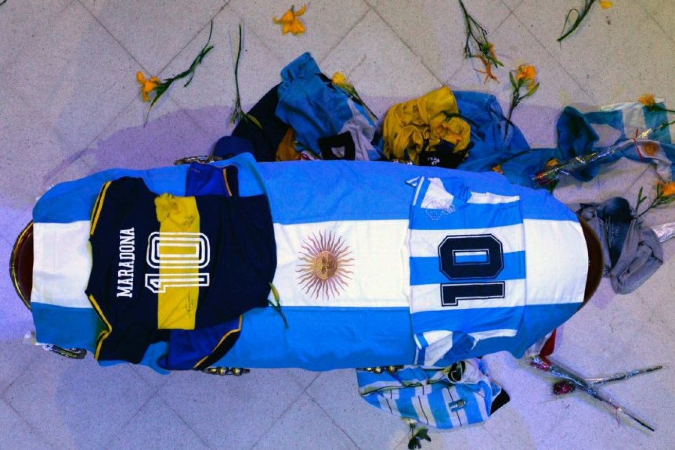 Diego Maradona's body has been buried, but maybe not for long.