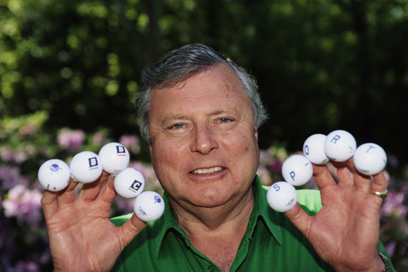 BBC television golf commentator Peter Alliss at the 1995 US Masters tournament at Augusta National. 