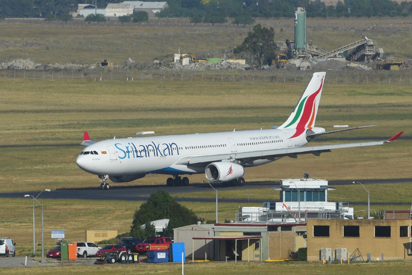 The SriLankan Airlines flight touched down in Melbourne early on Monday.