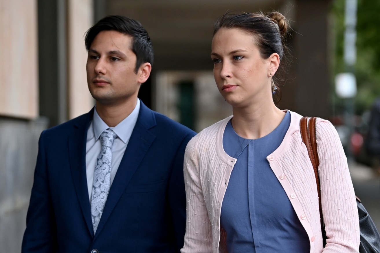 Blake Davis and Hannah Quinn leave the NSW Supreme Court in Darlinghurst in Sydney on November 20.
