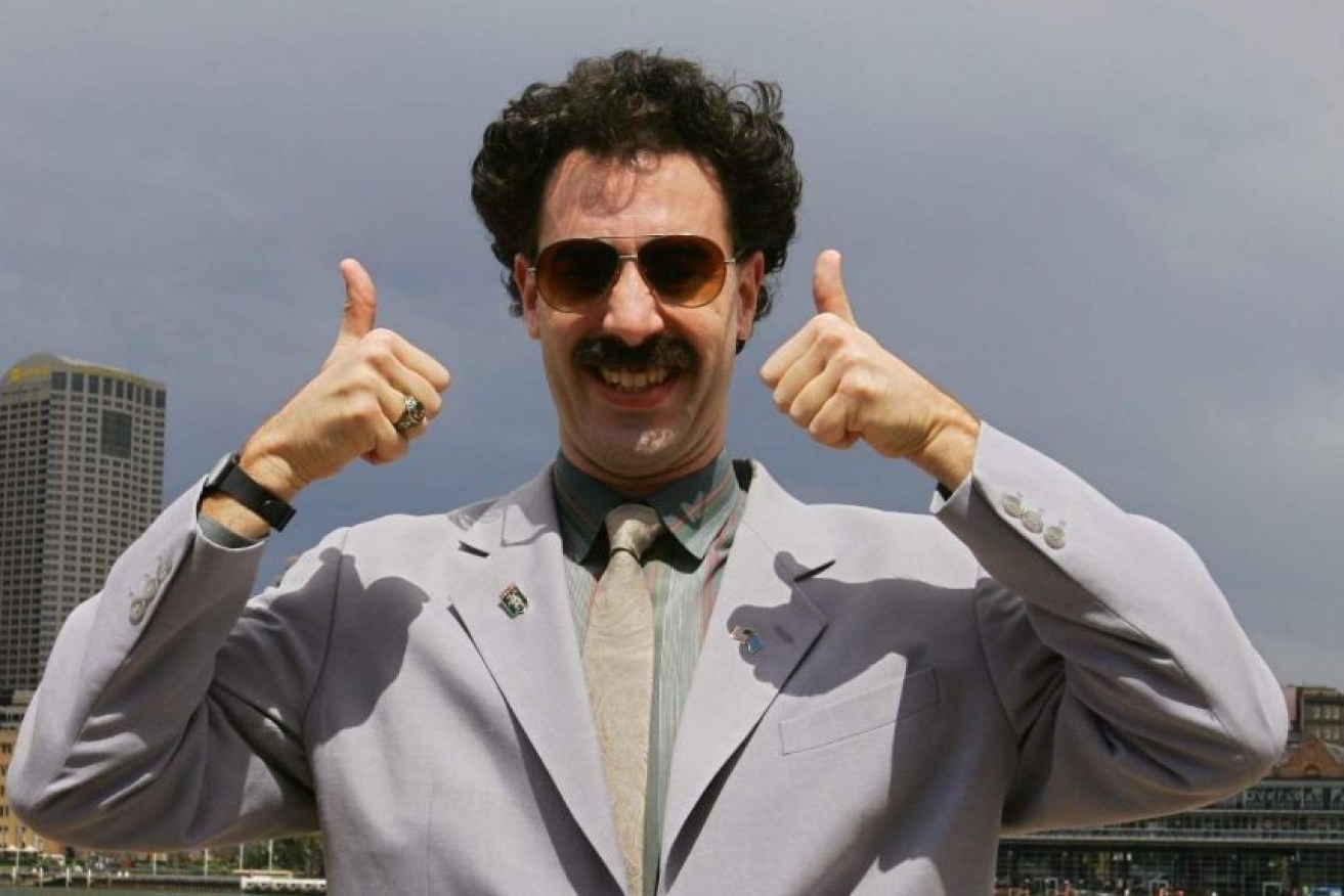 Sacha Baron Cohen plays the character of Borat, a fictional Kazakh journalist. 