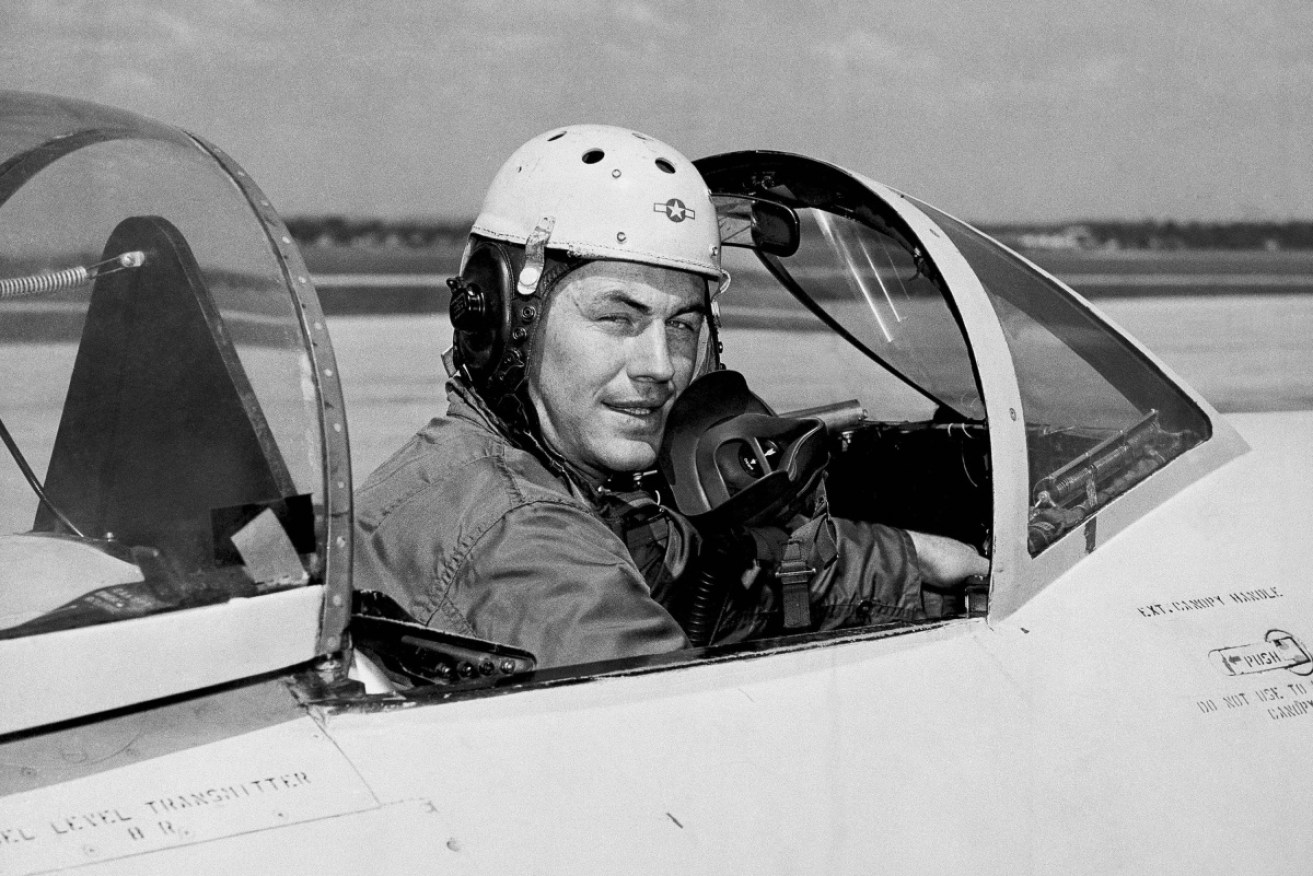 Charles Yeager at the age of 25 in 1948, a year after he was first person to fly faster than the speed of sound. 
