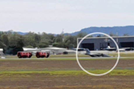Pilots eject from Super Hornet in aborted take-off at Amberley RAAF Base outside Brisbane