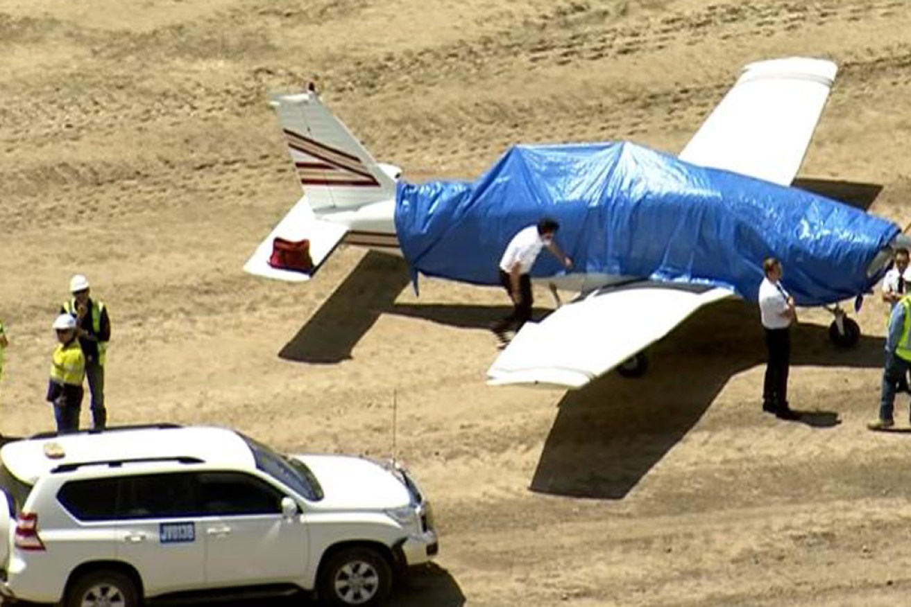No one was injured in the surprise landing at the Badgerys Creek airport site.