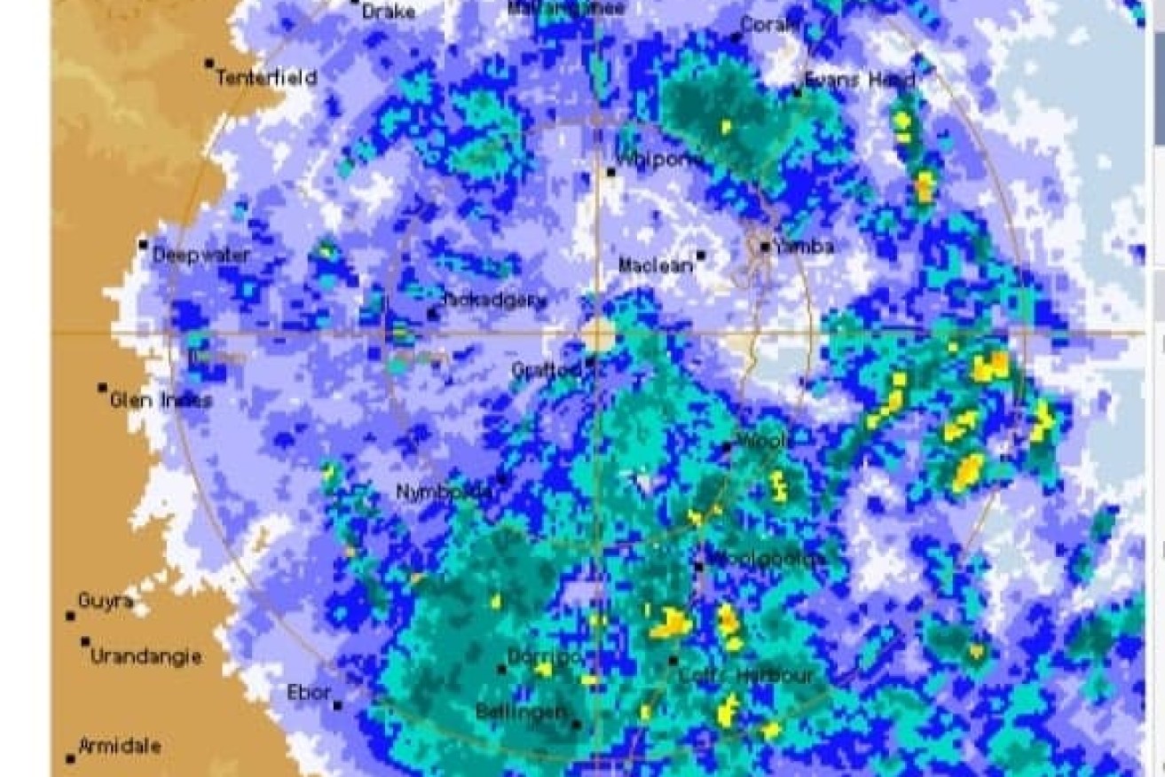 A massive band of weather hovered over southeast Queensland in the early hours of Saturday.