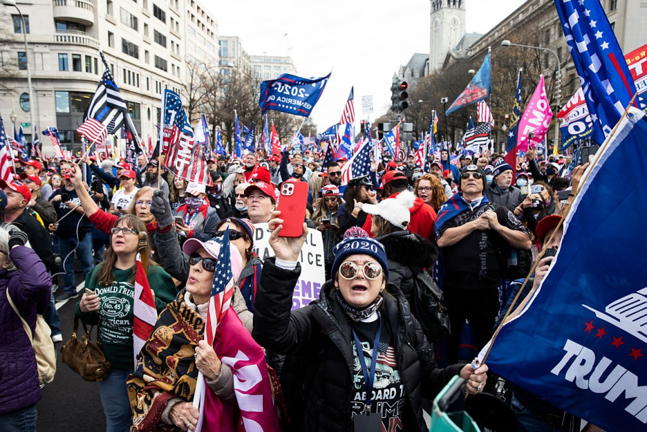 Thousands of Trump supporters have taken to the streets of Washington again. 