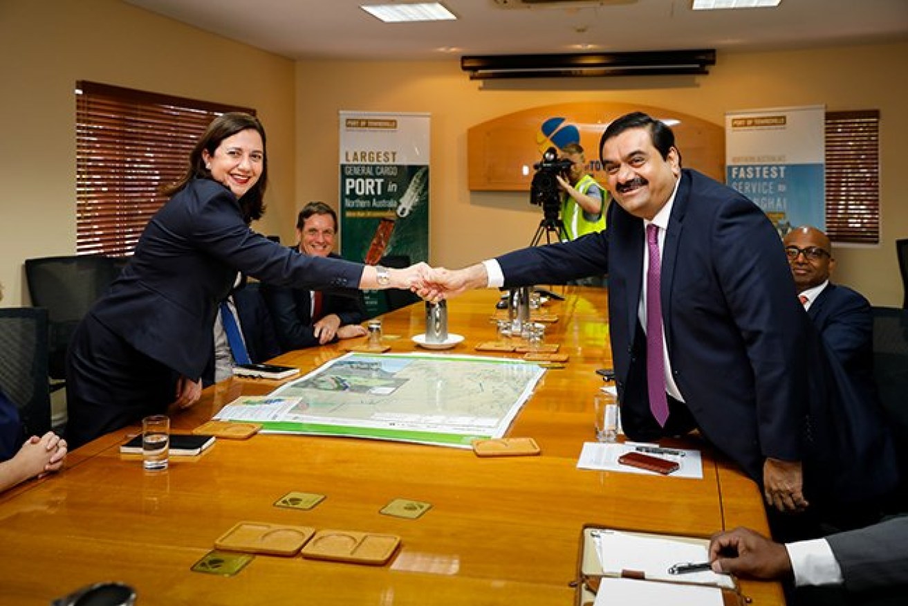 The Queensland Government gave tycoon  Gautam Adani approval in 2020 to start work on his controversial mine<i>Photo: AAP</i>