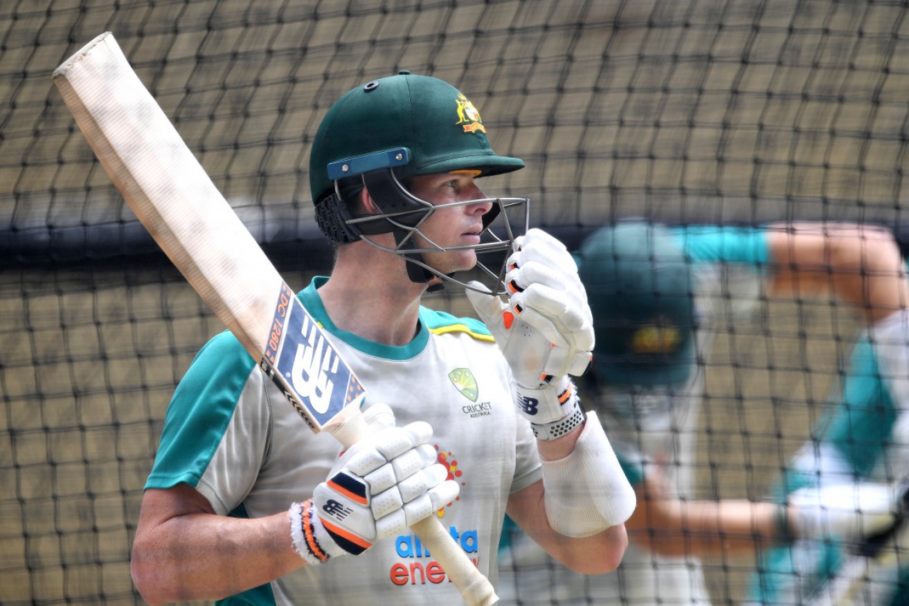 Steve Smith in the Adelaide Oval nets. 