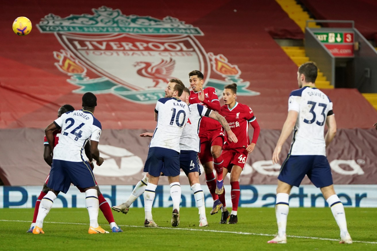 Liverpool's  Roberto Firmino scores the winner against Tottenham.