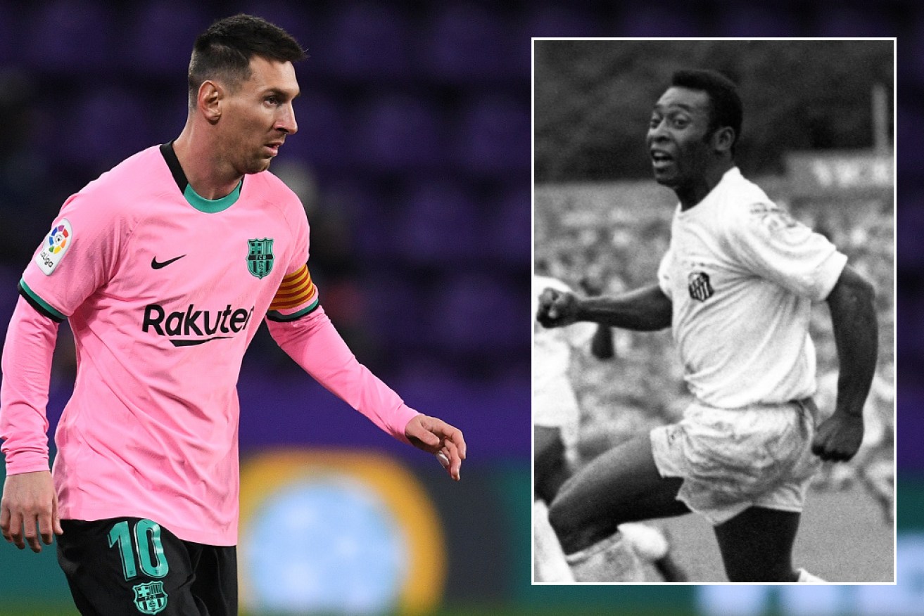 Lionel Messi, left, has surpassed Pele's long-standing record of goals for a single club.