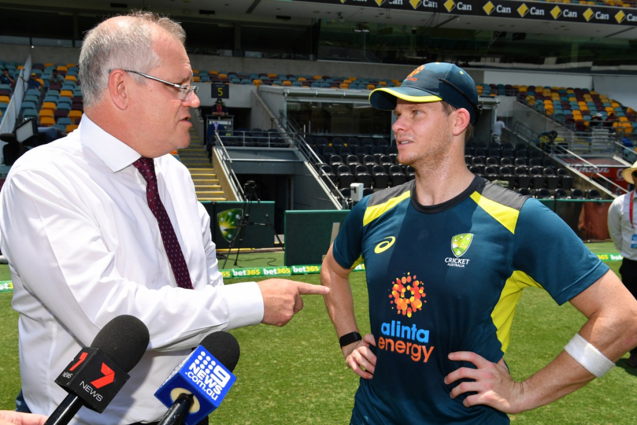 Scott Morrison, pictured with Steve Smith, says he would love to attend the SCG Test.