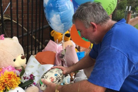 Father makes emotional visit to scene of crash after two sons died in alleged hit and run