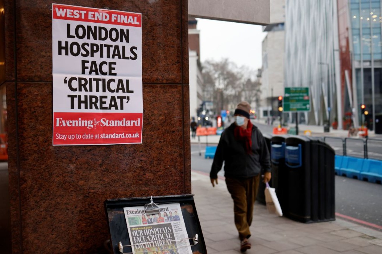 London hospitals have been overwhelmed by the super-spreading virus. 