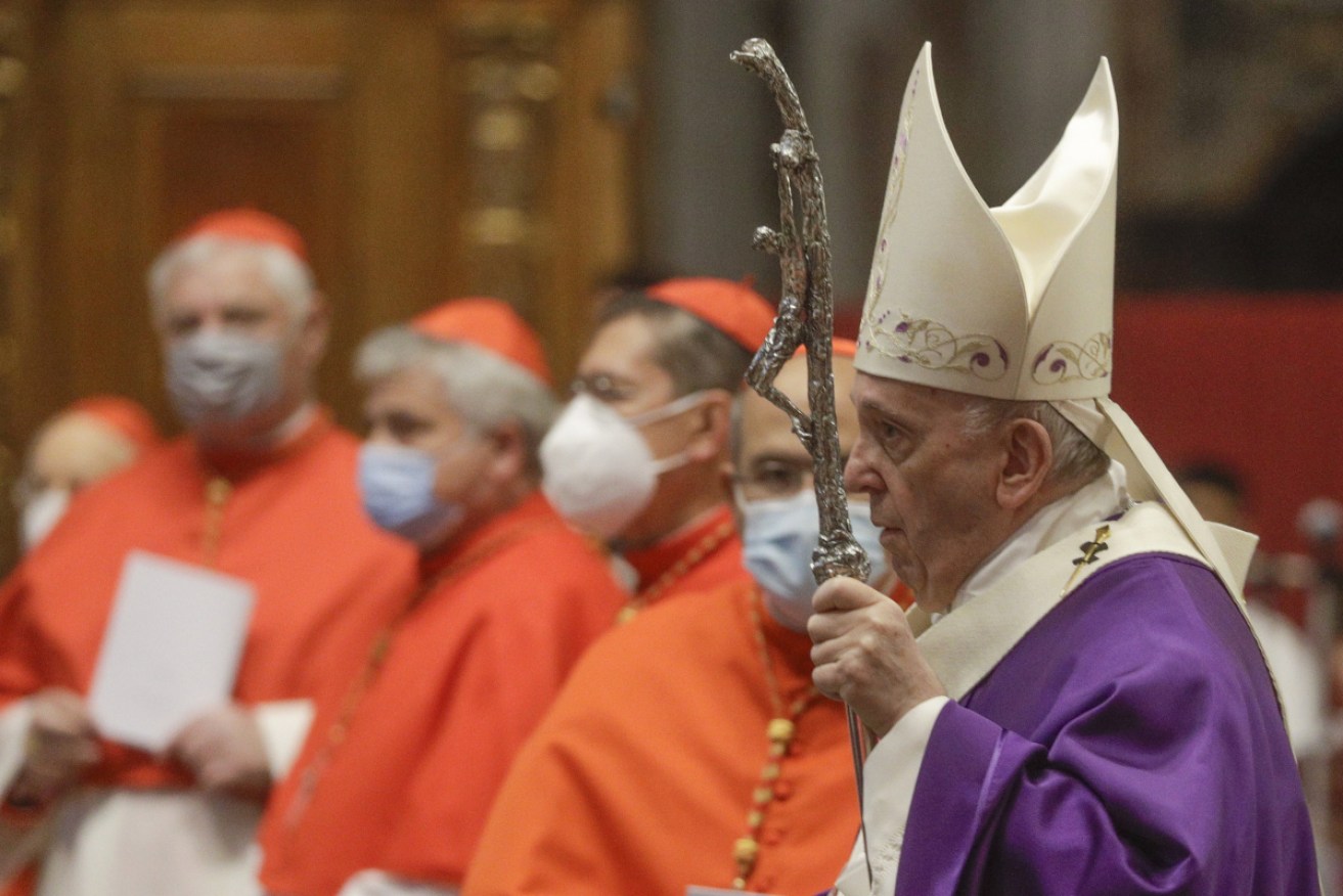 Pope Francis, pictured at Mass at St Peter’s Basilica in November, has changed church law. 
