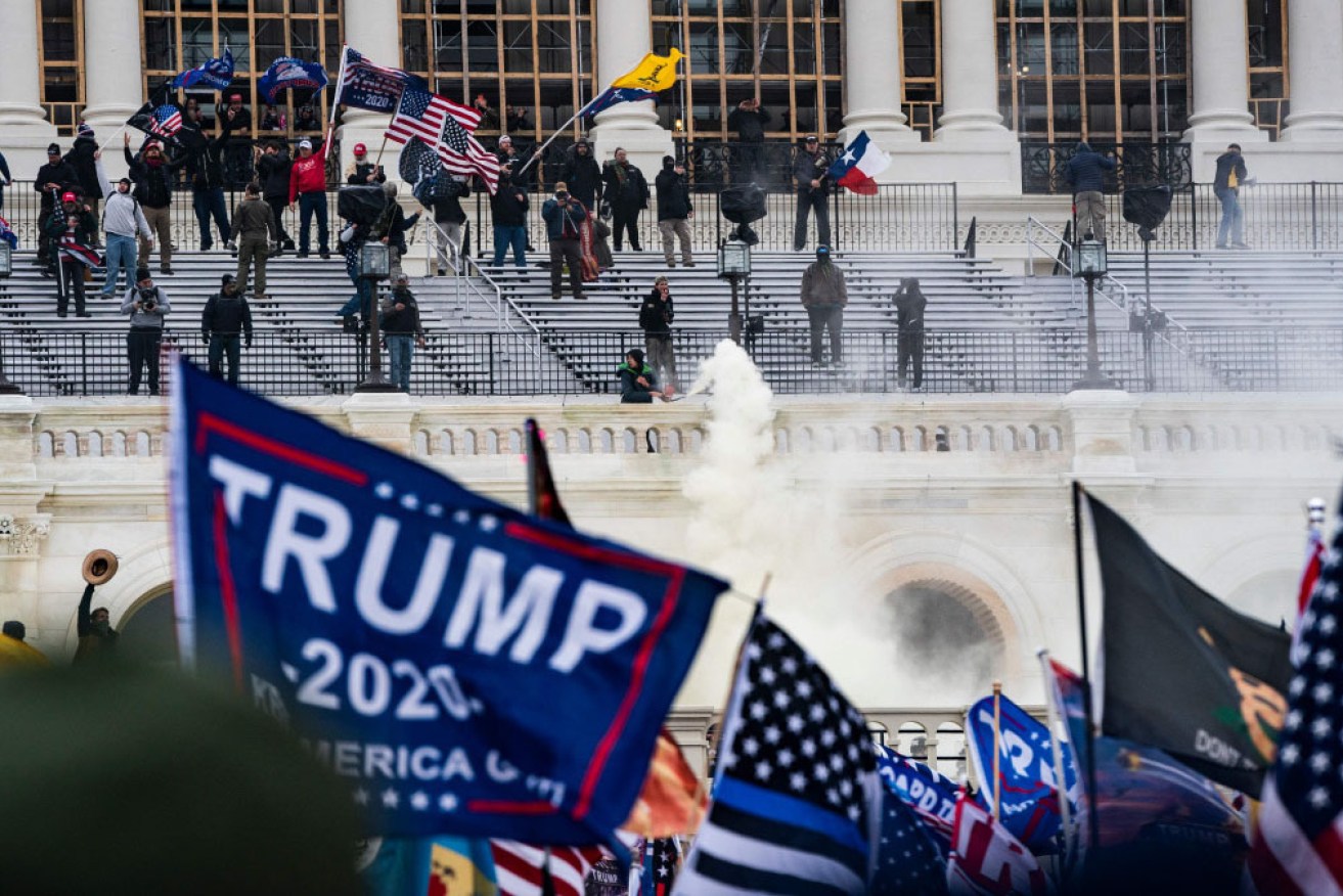 Trump supporters gather outside the Capitol in Washington before the mass assault on democracy. <i>Photo: Getty</i>