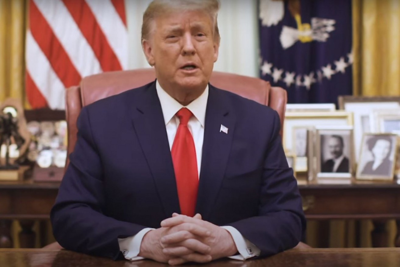 Donald Trump has released a video condemning last week's violence at the US Capitol.