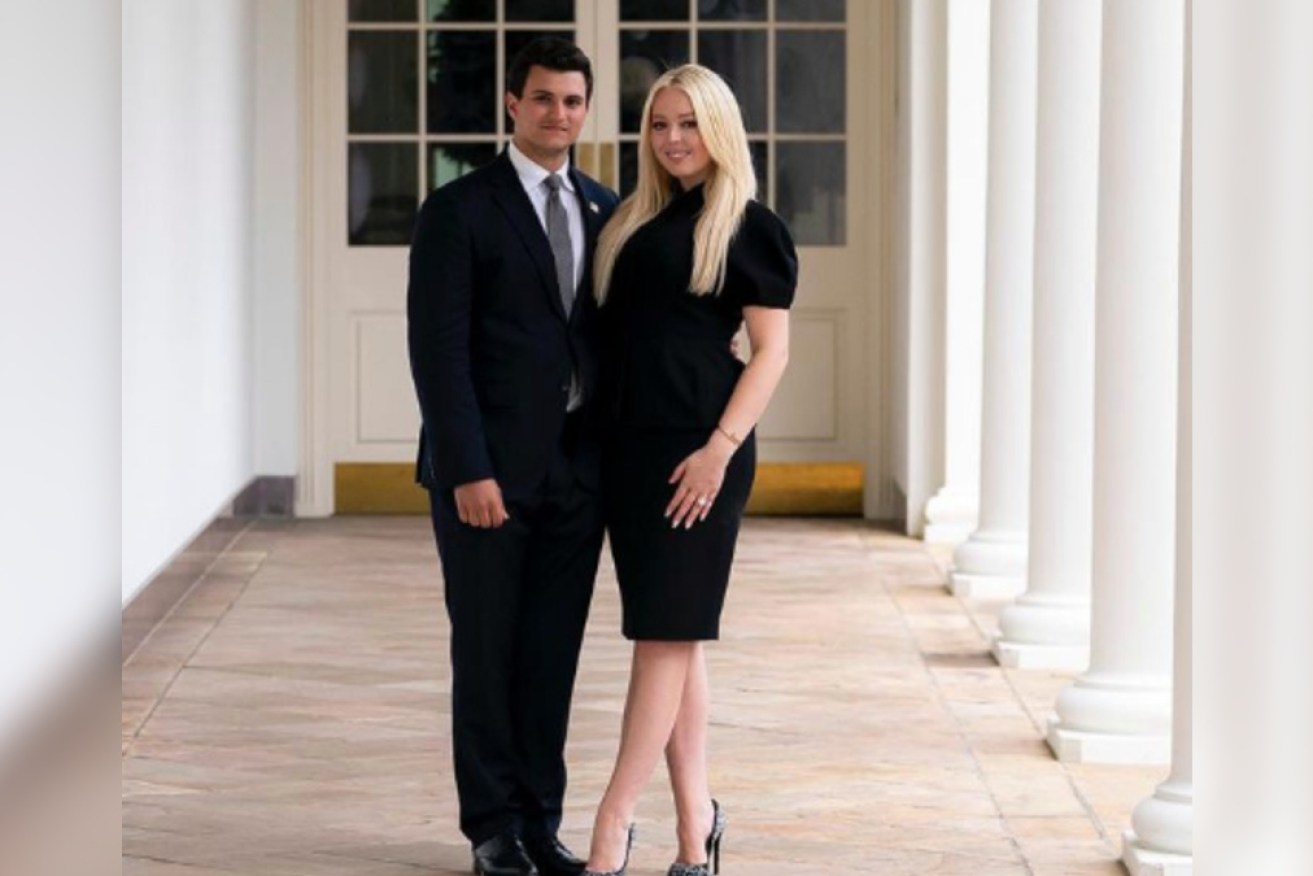 Tiffany Trump shared a photo of her standing at the White House with fiancé Michael Boulos. 