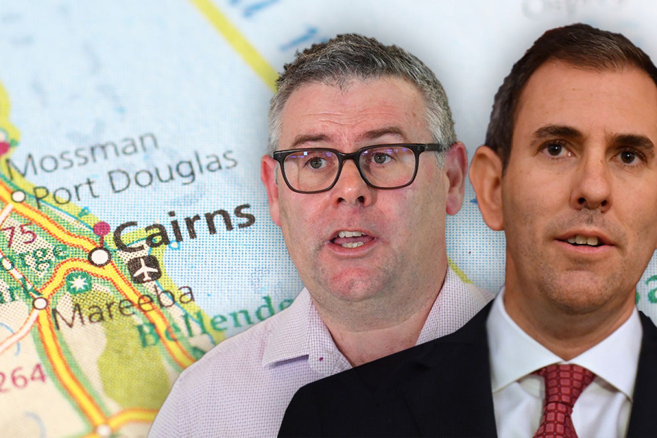 Labor politicians Murray Watt and Jim Chalmers held a press conference in Cairns urging the government to provide the town with more financial support.