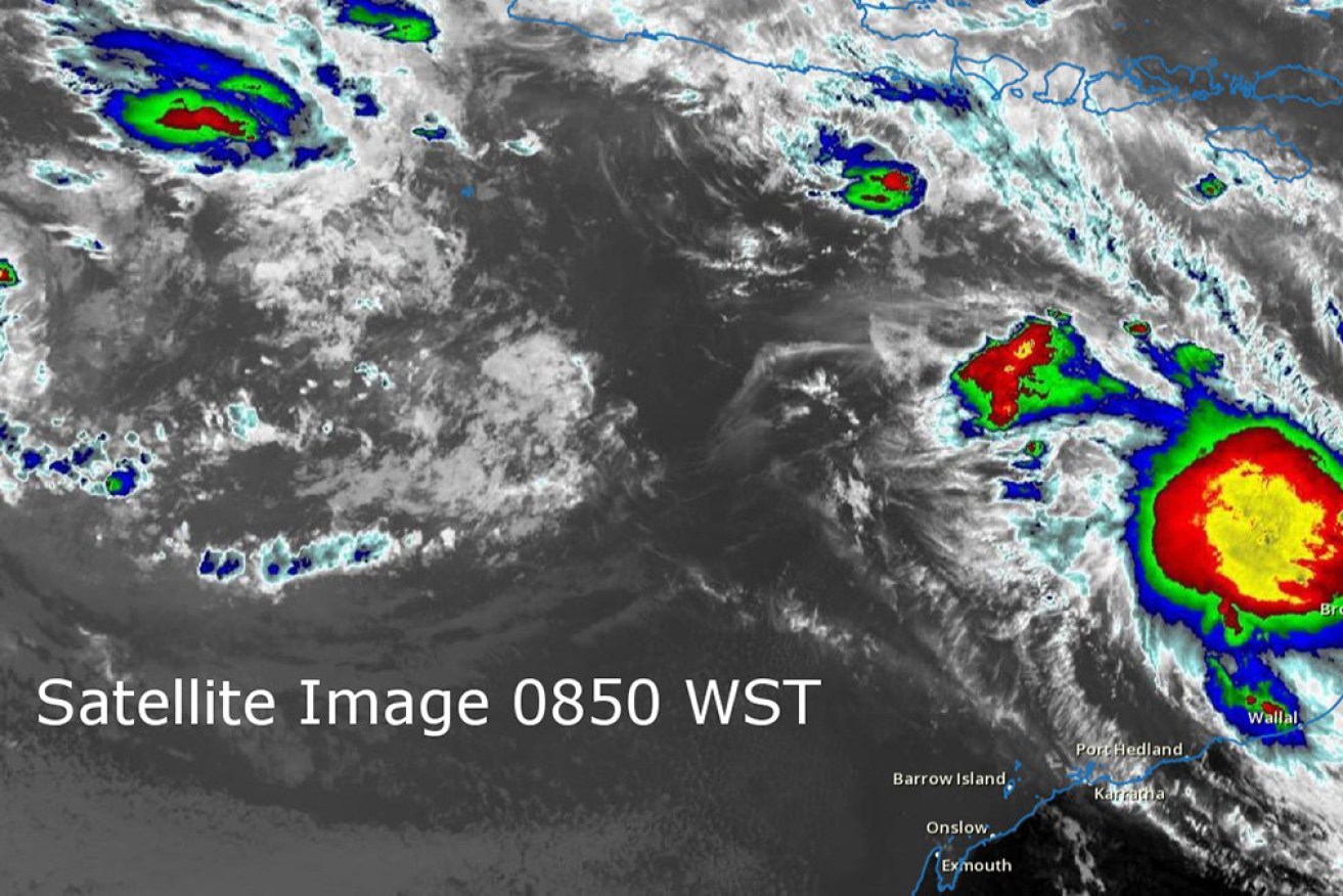 The two tropical lows predicted to become cyclones over WA.   