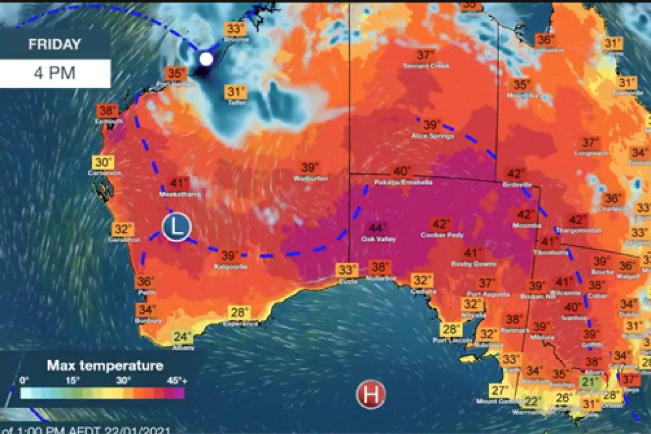 Much of Australia will swelter until Australia Day