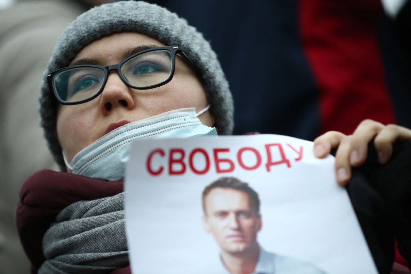 This Navalny supporter risked arrest to make her voice heard.<i>Photo: Getty</i>