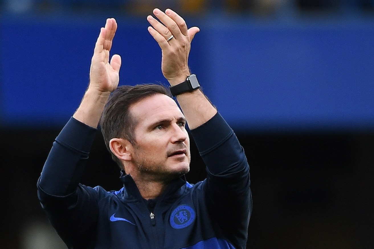 Sacked Chelsea manager Frank Lampard acknowledges the Blues fans in September 2019.