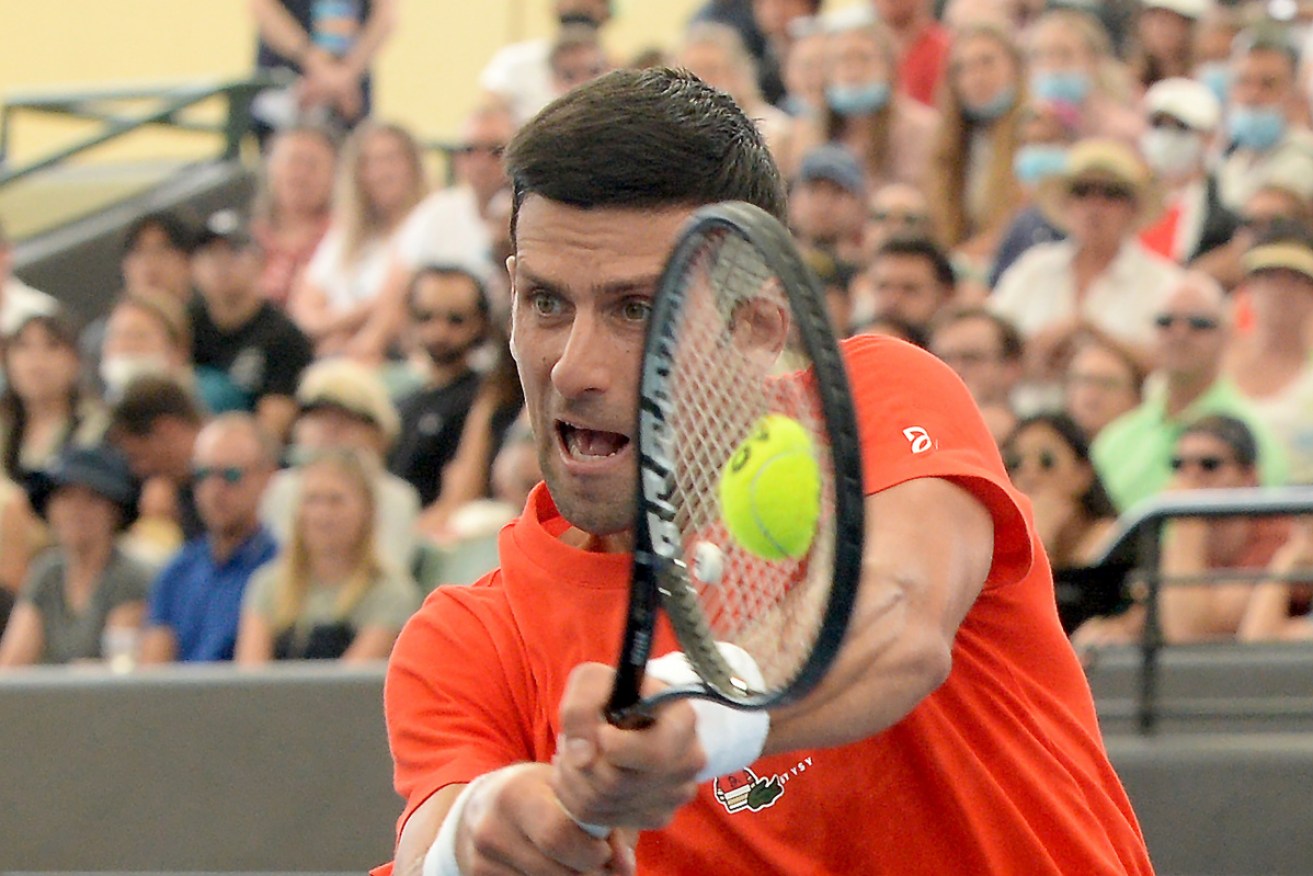 Out of quarantine and back on the court, Djokovic put on quite a show in Adelaide on Friday.