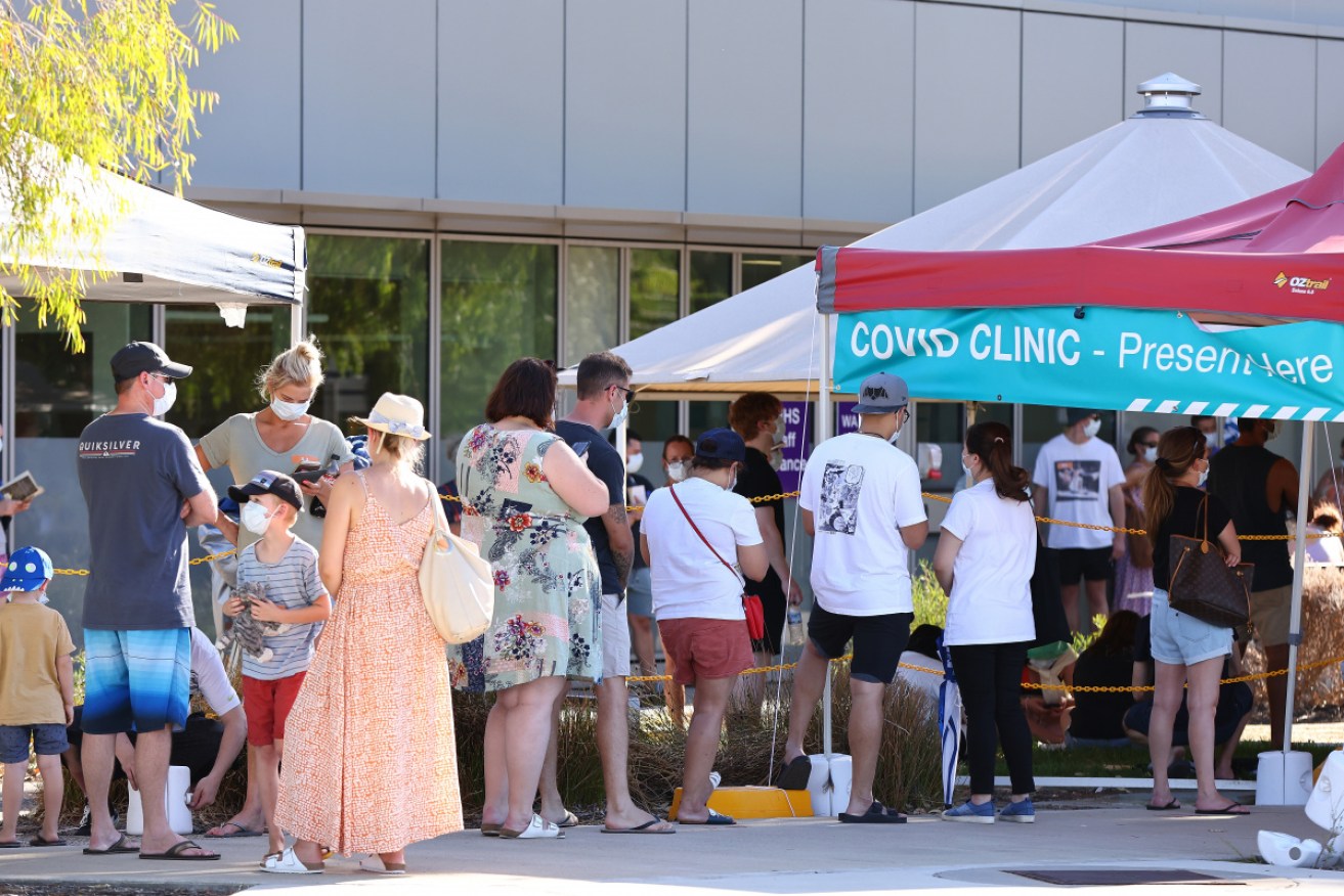 Lengthy queues for COVID testing, already familiar in the eastern states, have become common in WA this week.