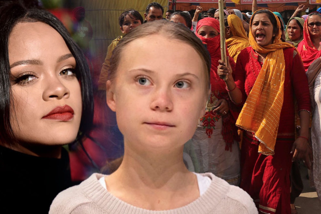Rihanna and Greta Thunberg have voiced their support for farmers fighting a controversial law in India. 