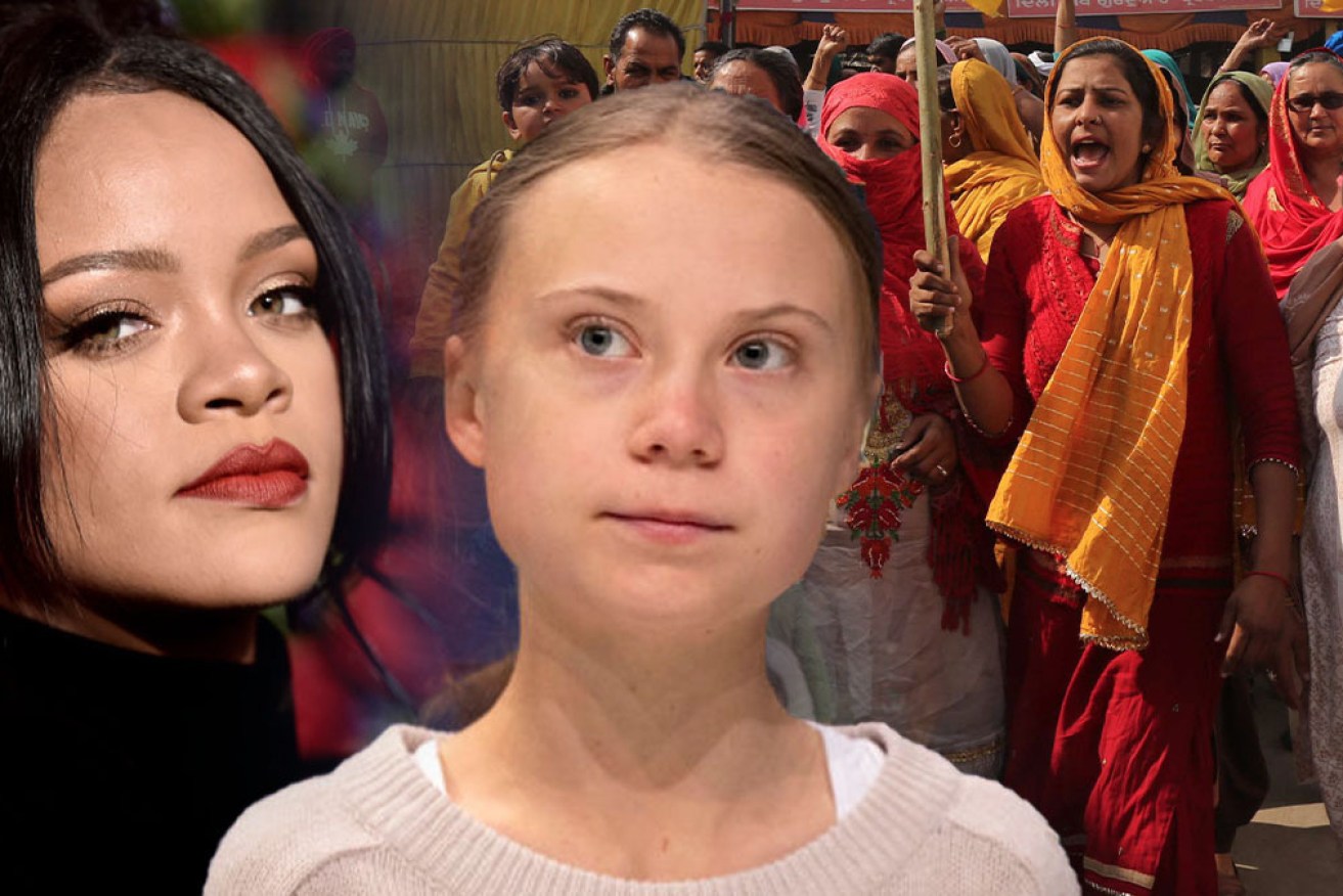 Rihanna and Greta Thunberg have voiced their support for farmers fighting a controversial law in India.
