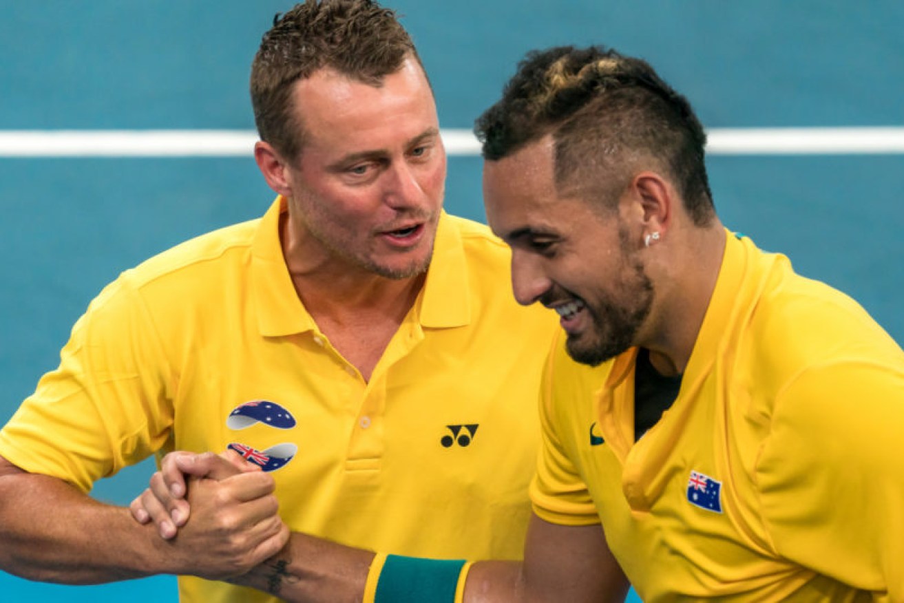 Relations between Lleyton Hewitt  and Nick Kyrgios have chilled considerably in the past 48 hours. <i>Photo: Getty</i>