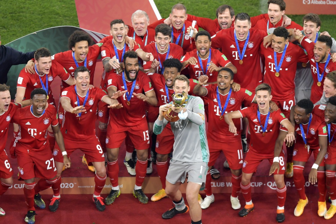 Bayern Munich celebrate becoming Club World Cup champions.
