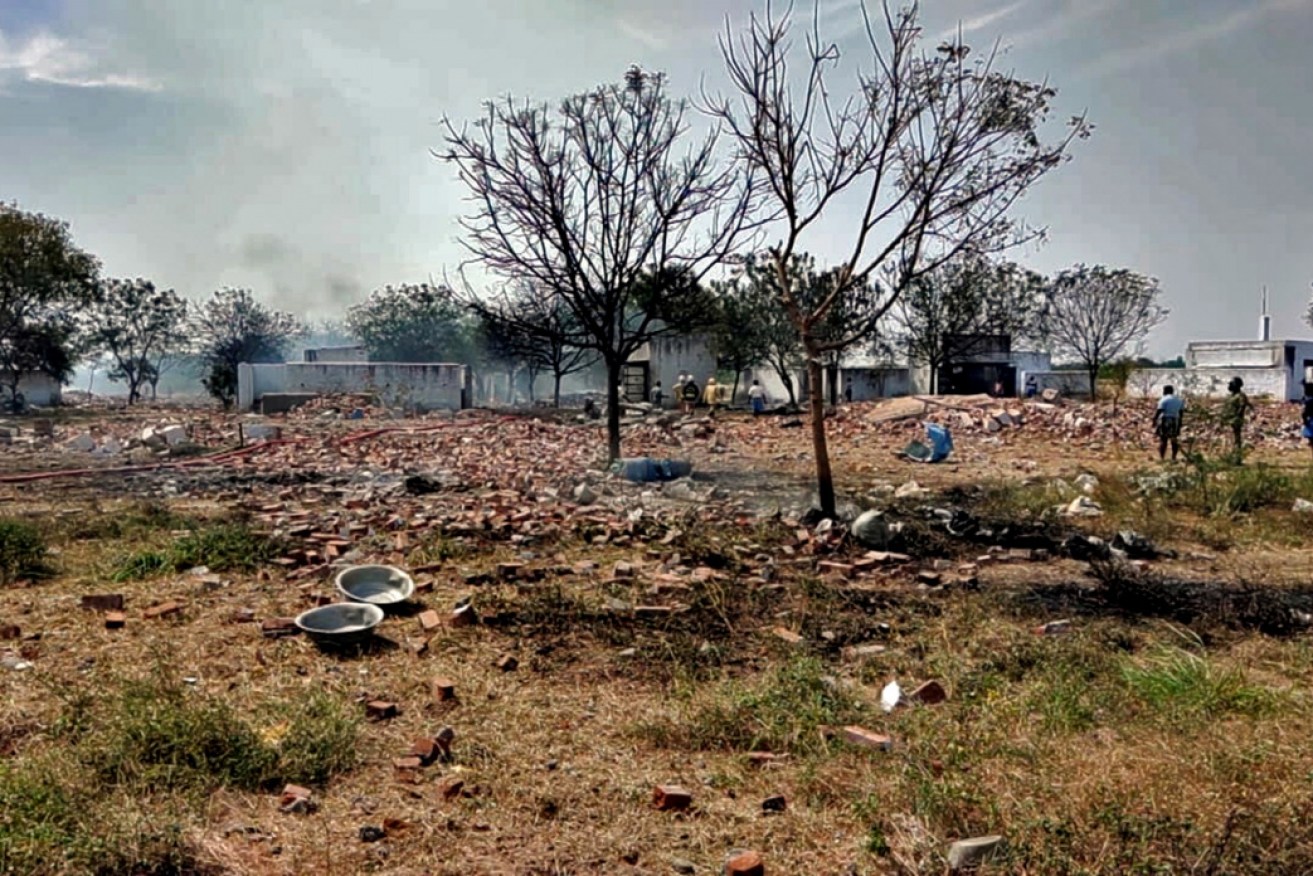 The destroyed village in Tamil Nadu state's Virudhunagar district.