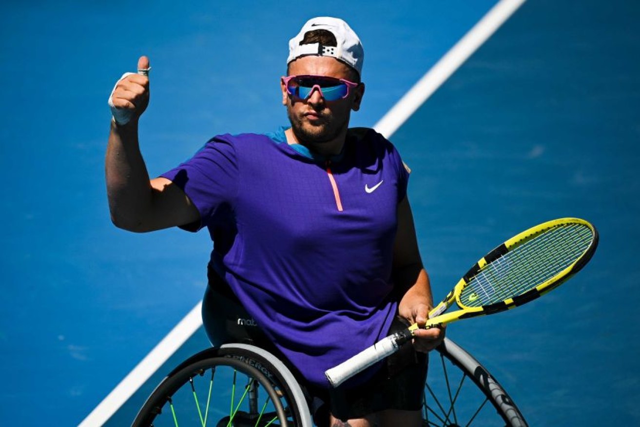 Dylan Alcott has defended his Paralympic wheelchair quad tennis title, beating Sam Schroder.