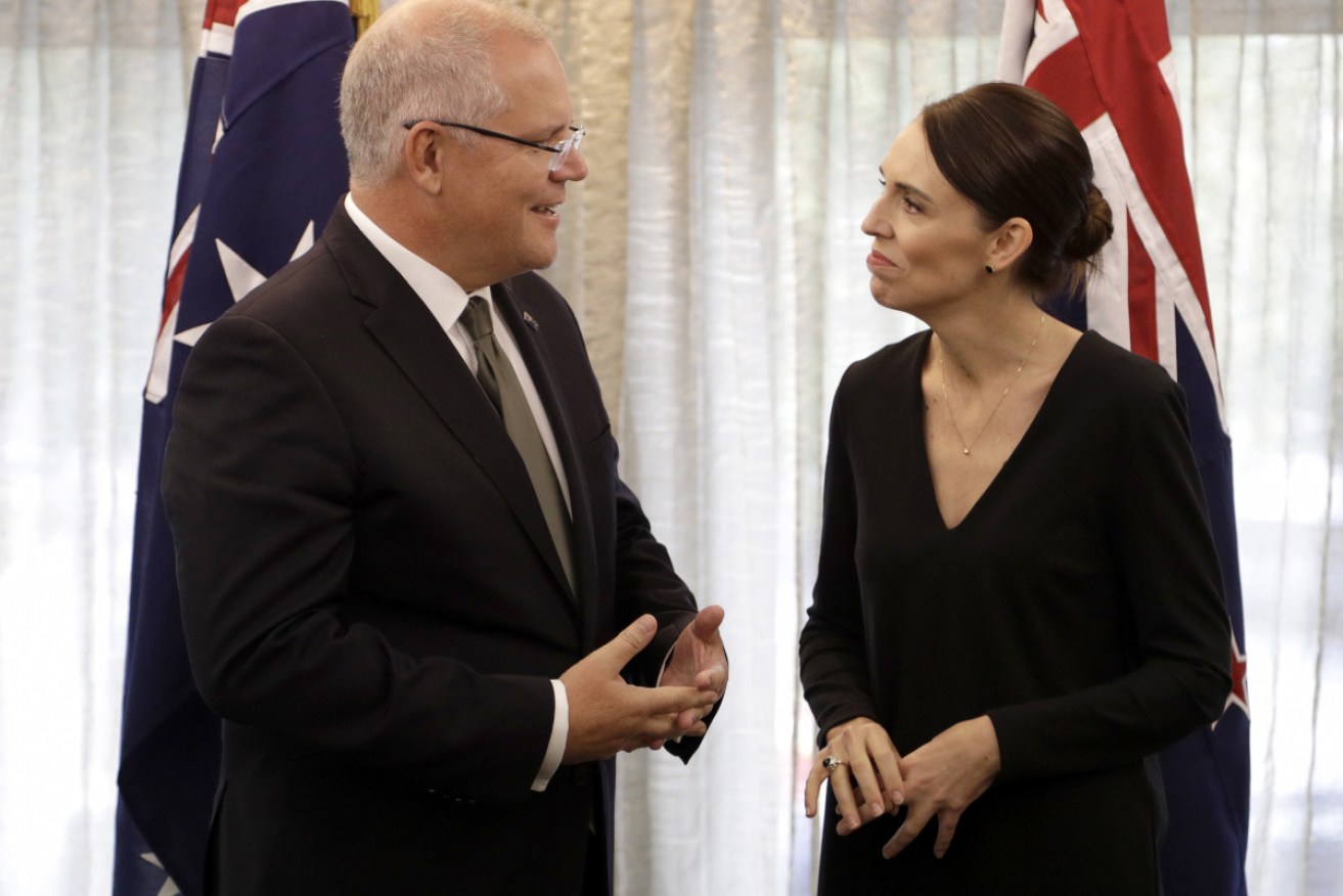 Mr Morrison and Ms Ardern in NZ in March 2019.