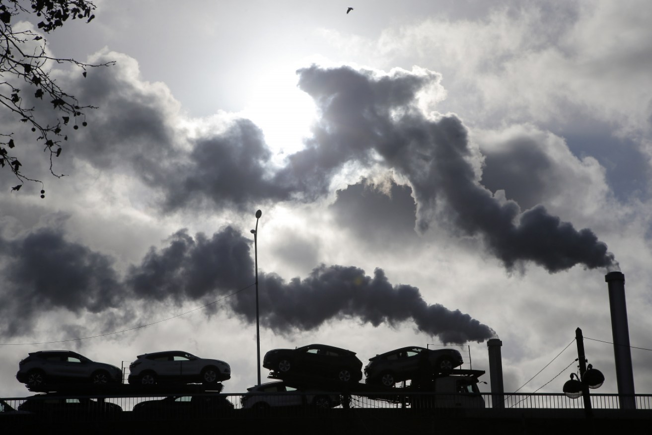 Smoke rises from a factory in Paris, France in November 2018. 