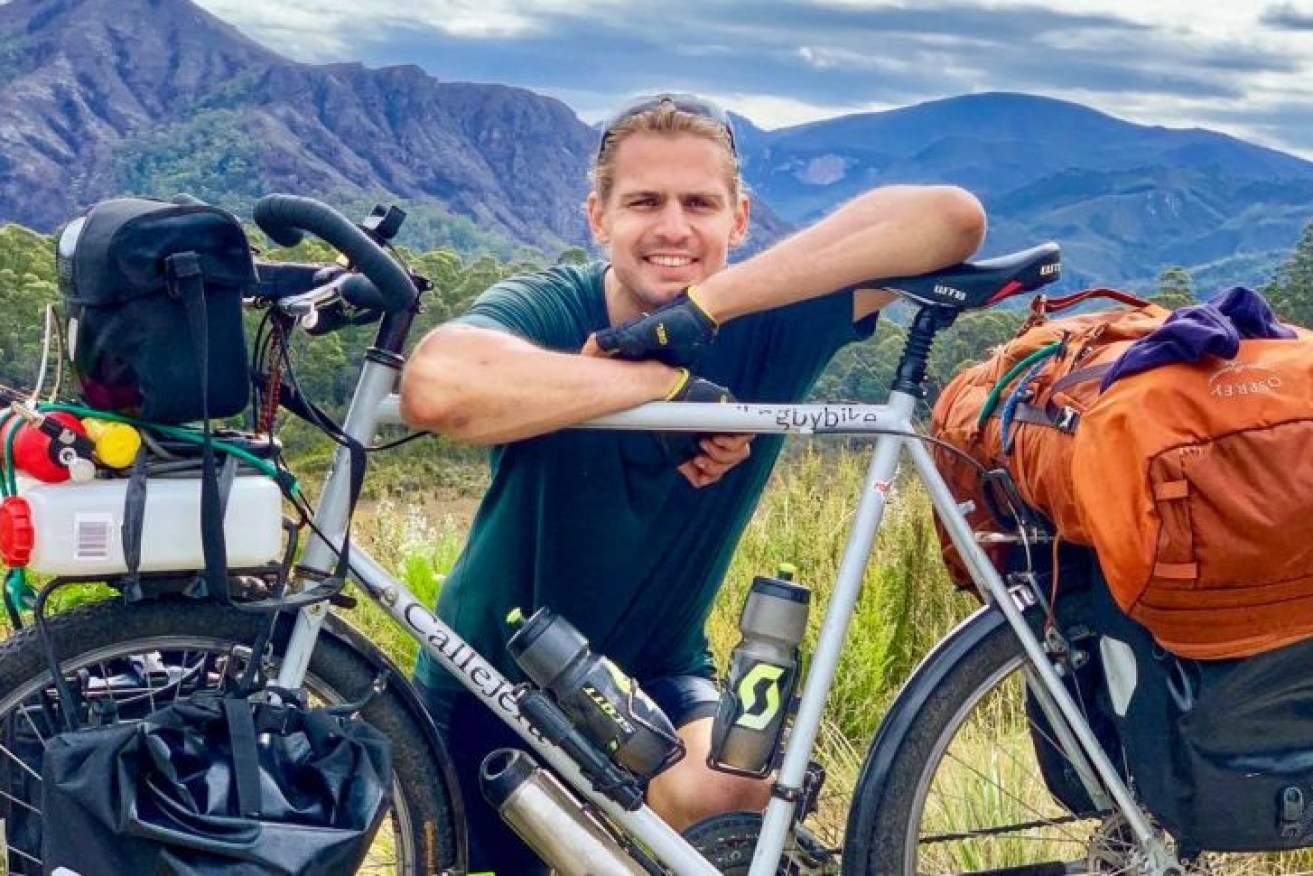 Canadian cyclist Layton Keddy likes the serenity of the Australian bush. 