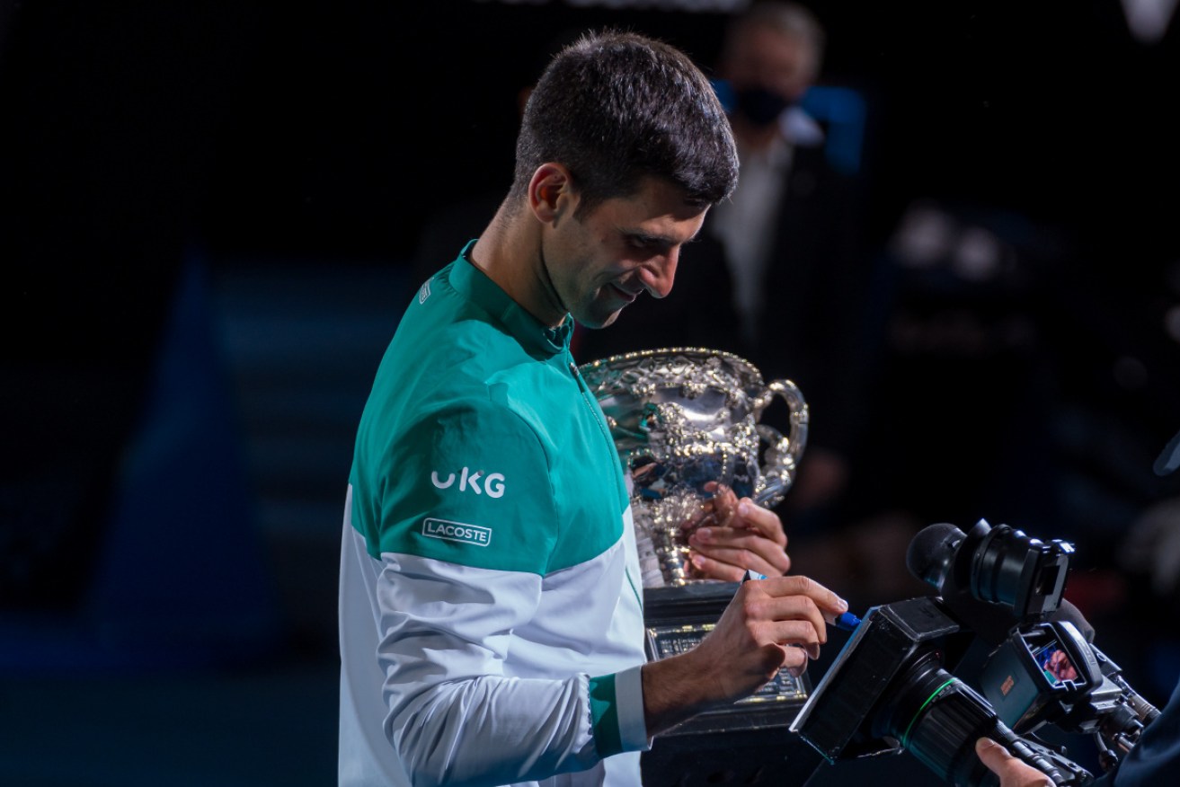 Novak Djokovic says that as long as Rafael Nadal and Roger Federer keep pushing him, he'll also hang around to be one of the ‘three knights of tennis’.
