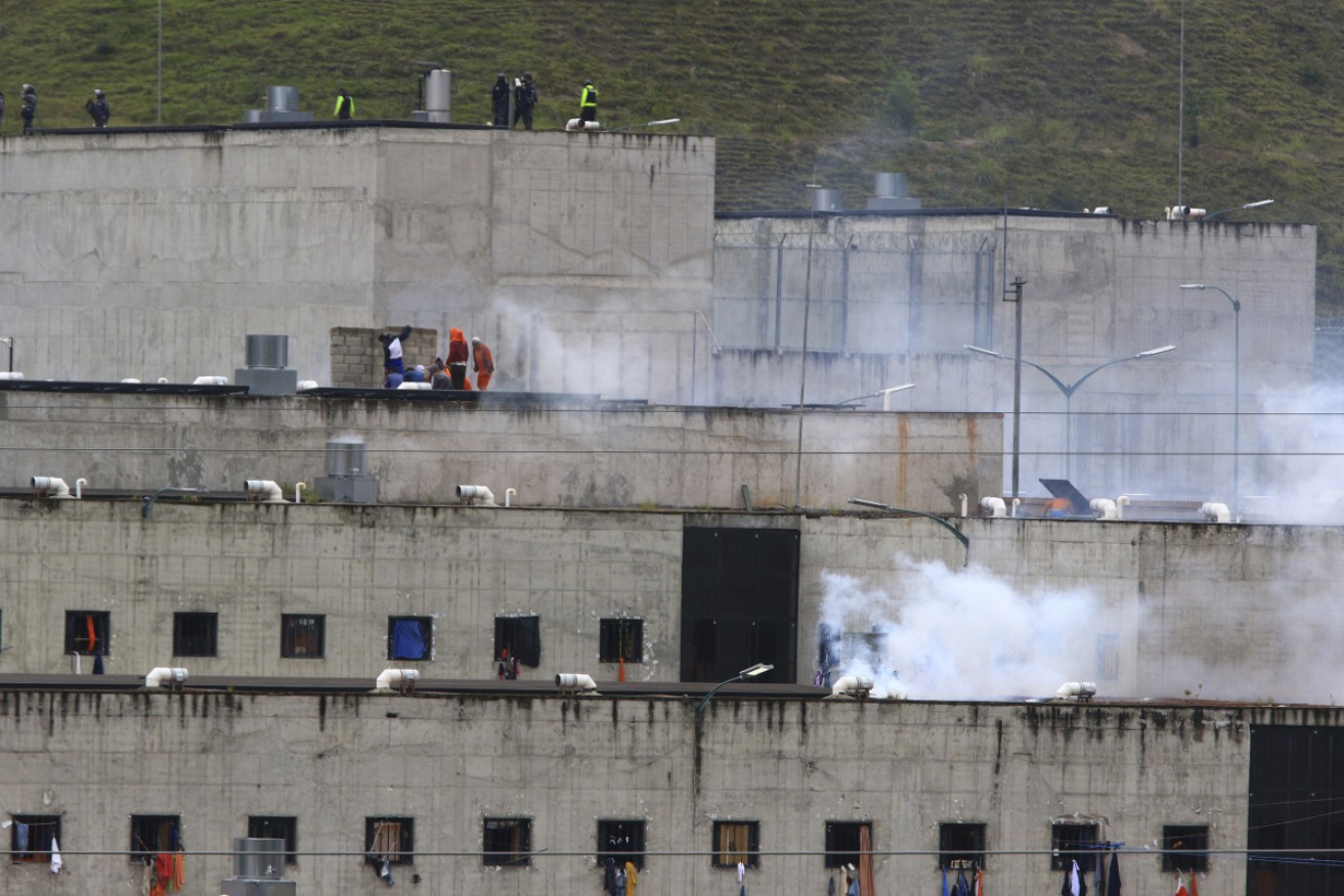 Tear gas rises from parts of Turi jail where an inmate riot broke out.